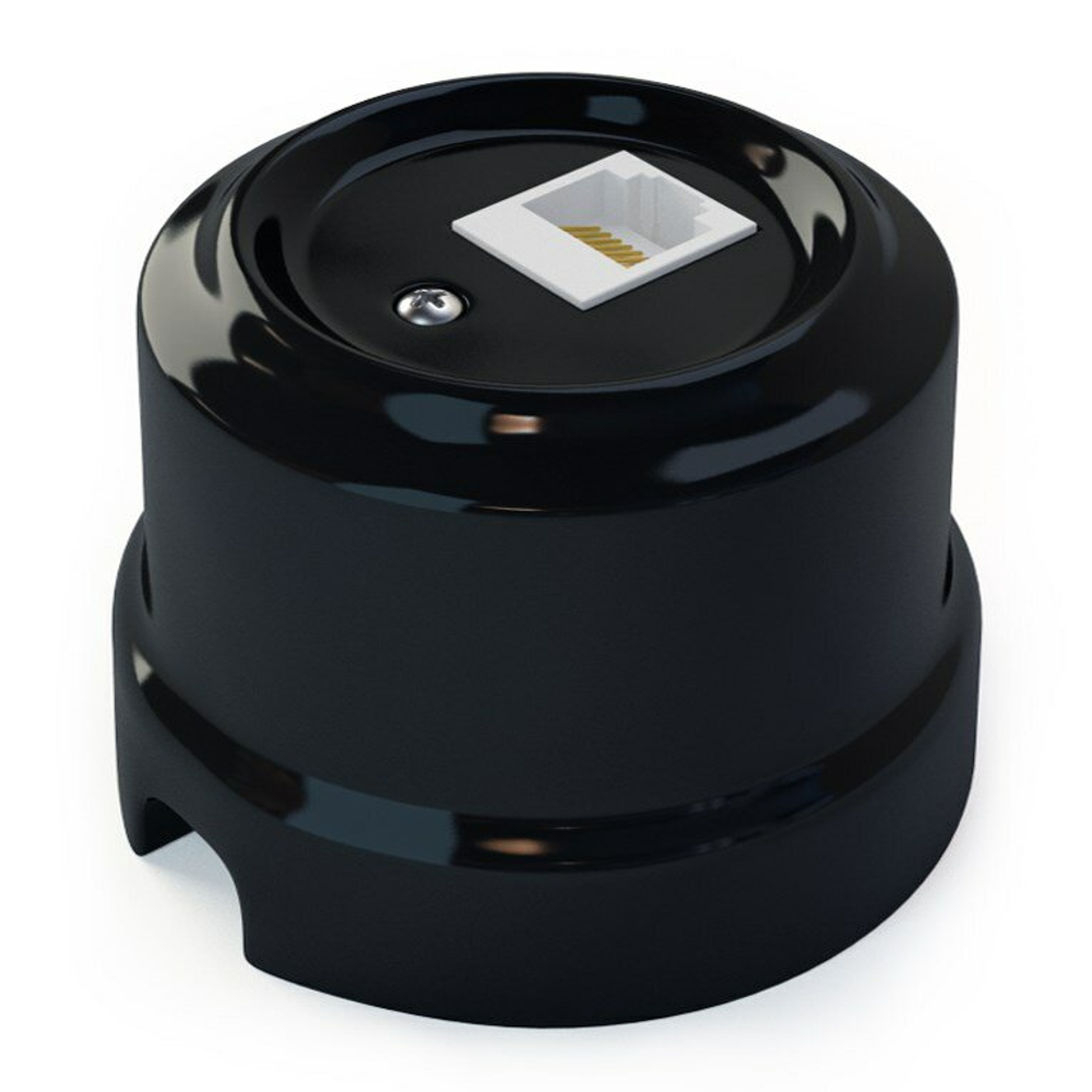 Розетка с заземлением Черная, Lindas / USB