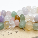 Натуральные камни микс, размер около 9-11 мм, цена за отрезок 19 см (1/2 нити)