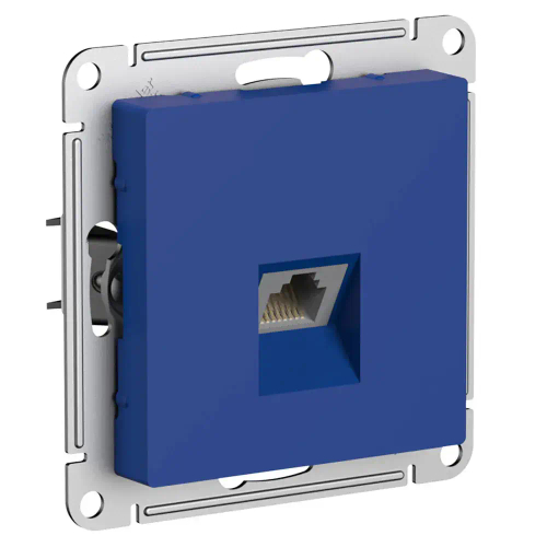 Atlas Desing Розетка компьютерная RJ45 кат. 6A, механизм, Аквамарин