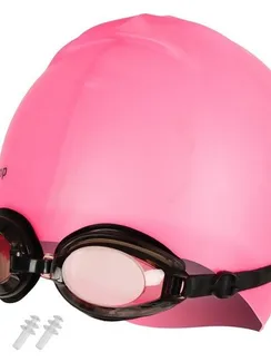 Набор для плавания: очки+шапочка, цвета микс