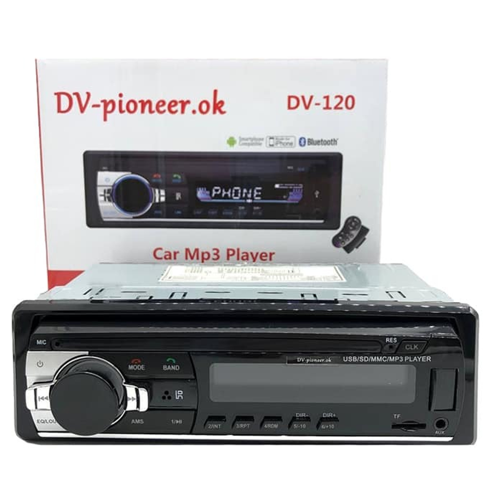Автомагнитола DV-Pionir DV-120, Bluetooth , usb, micro, aux, fm, пульт