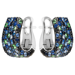 Серьги с Сапфирами и Цаворитами, E0256-1/7