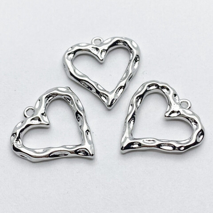 Подвеска Сердце, цвет серебро, размер 19*18 мм, цена за 1 шт