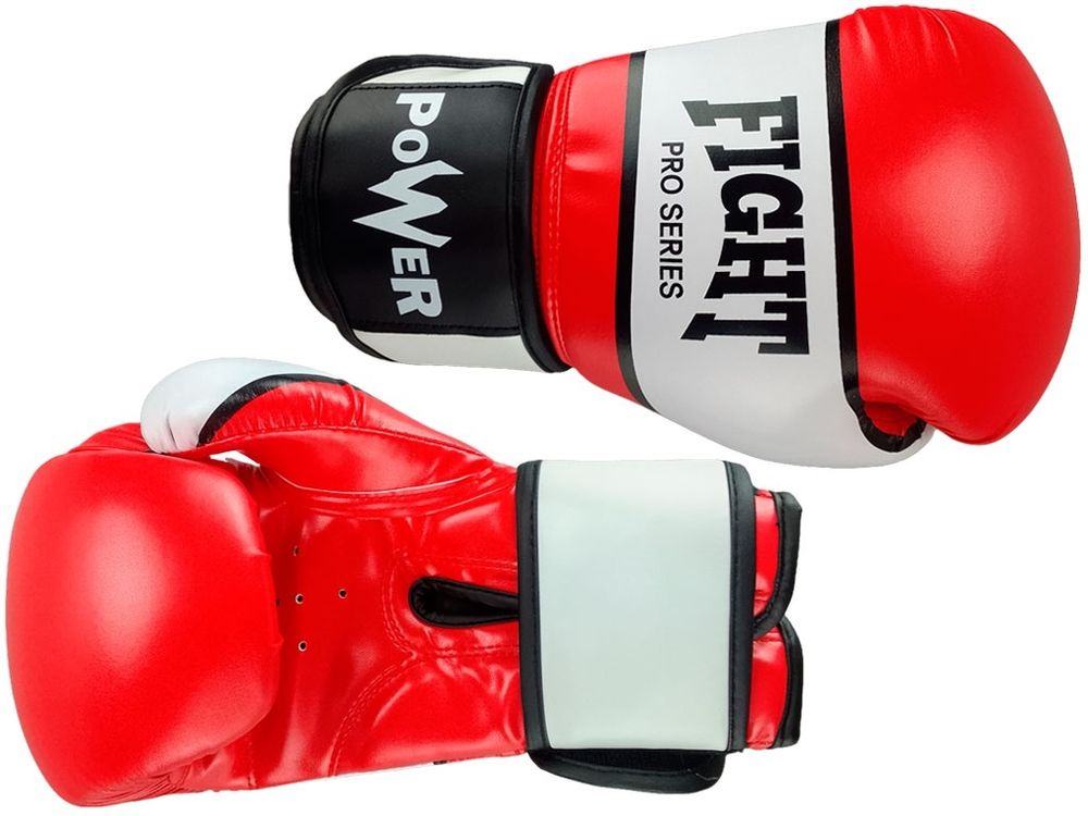 Перчатки боксёрские FIGHT PRO SERIES красные 10 унций PRO-F-K-10#