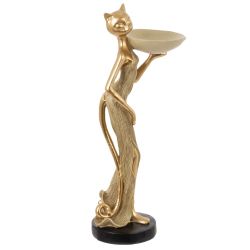 GAEM Фигурка декоративная "Кошка" с подставкой д/мелочей, L15 W9,5 H33 см