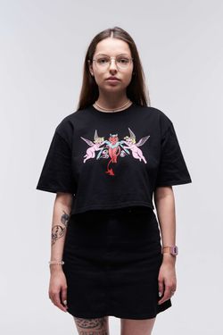 Футболка Crop Top Angels черный