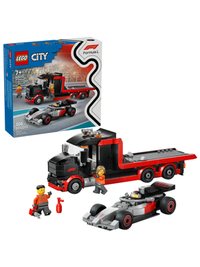 Конструктор Лего Сити Выставочный грузовик F1 с автомобилем Audi 60493 | LEGO City Audi F1 Race car 508 деталей | 7+