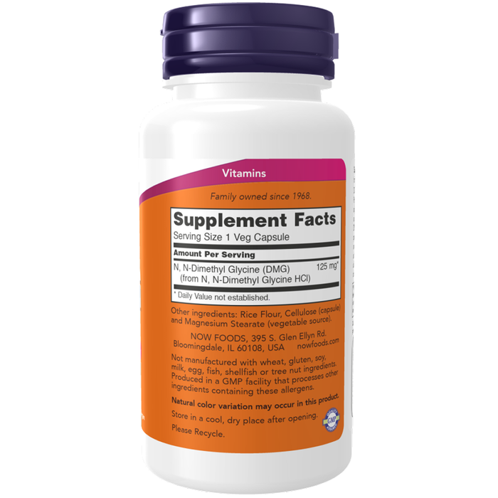 ДМГ 125мг, DMG 125 mg, Now Foods, 100 вегетарианских капсул 2