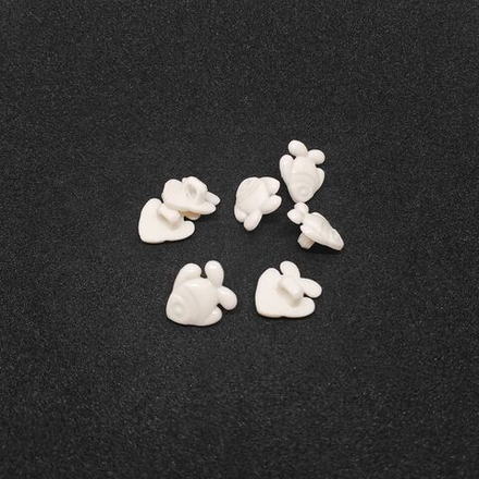 Т171 декор пришив.элемент, 15 мм, цв.белый, рыбка