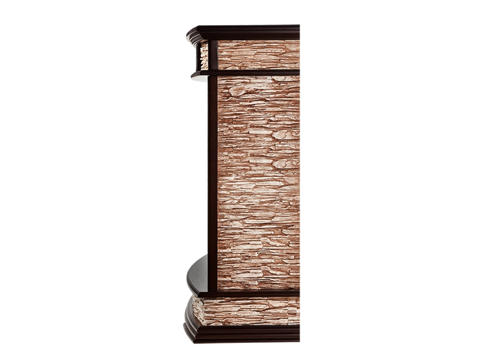 Портал Firelight Scala 30 камень сланец скалистый бурый, шпон тёмный дуб