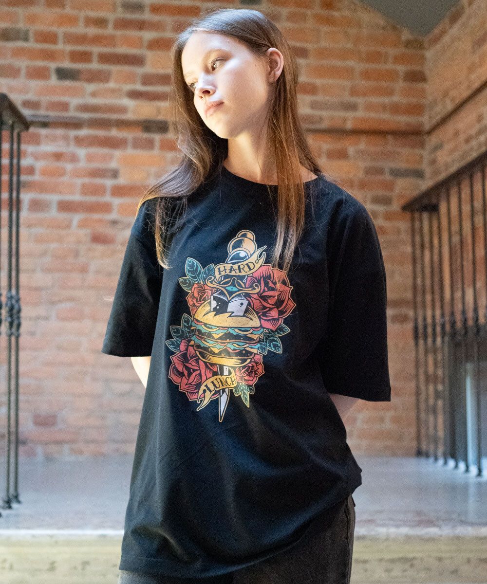Футболка Hardlunch оверсайз Burger черная