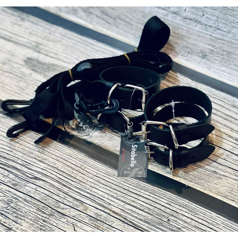 Черный комплект для растяжки на кровати «Новичок» (Цвет: черный)