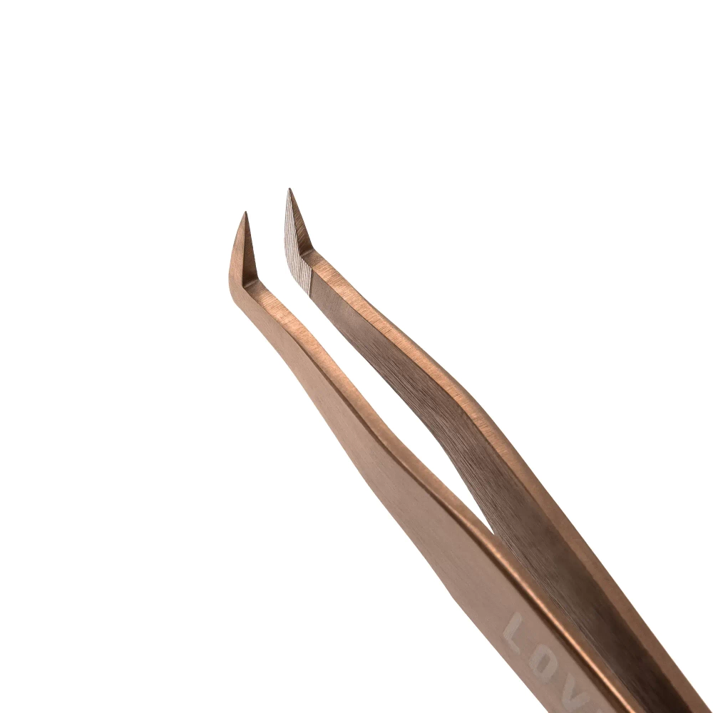 Пинцет для наращивания ресниц Lovely NanoFiber, серия Grace Elegante Bronze, тип Мини-сапожок