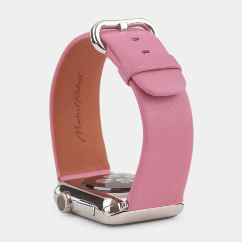 Ремешок для Apple Watch 40/41/42 mm из кожи теленка, розового цвета