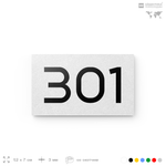 Номер на дверь 301, табличка на дверь для офиса, квартиры, кабинета, аудитории, склада, белая 120х70 мм, Айдентика Технолоджи