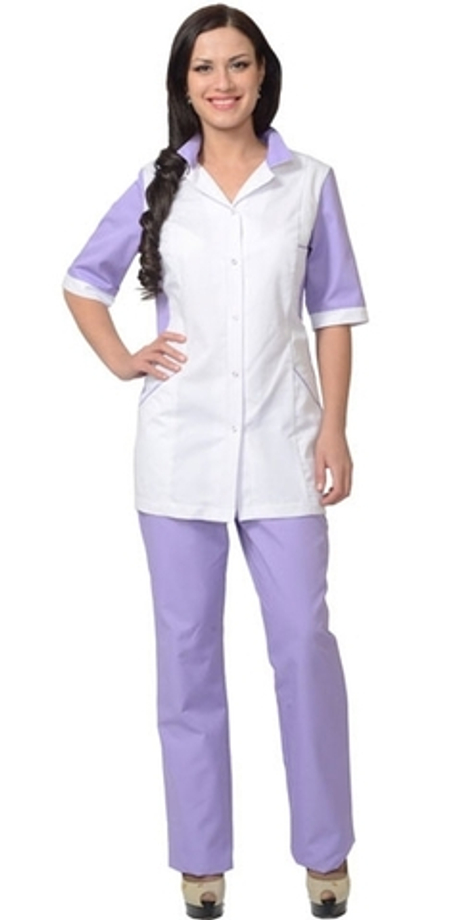 Костюм "СИРИУС-ИОНА" женский белый с сиреневым