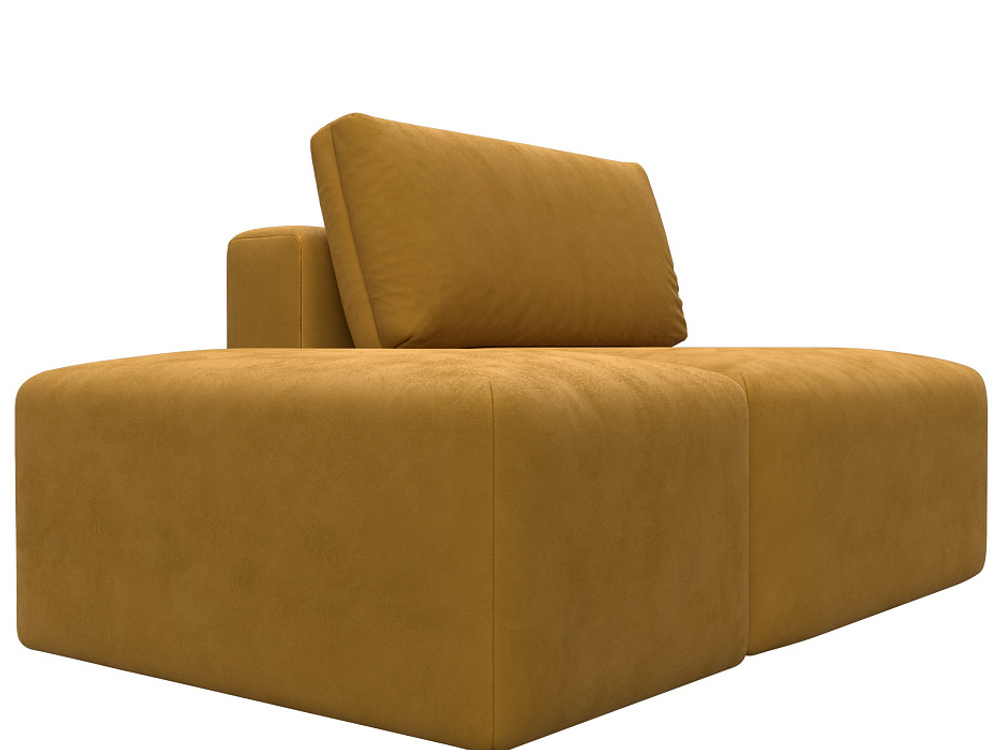 Модули диван и пуф Лига-060 НПБ, BRUT 10 желтый, Велюр, 129602