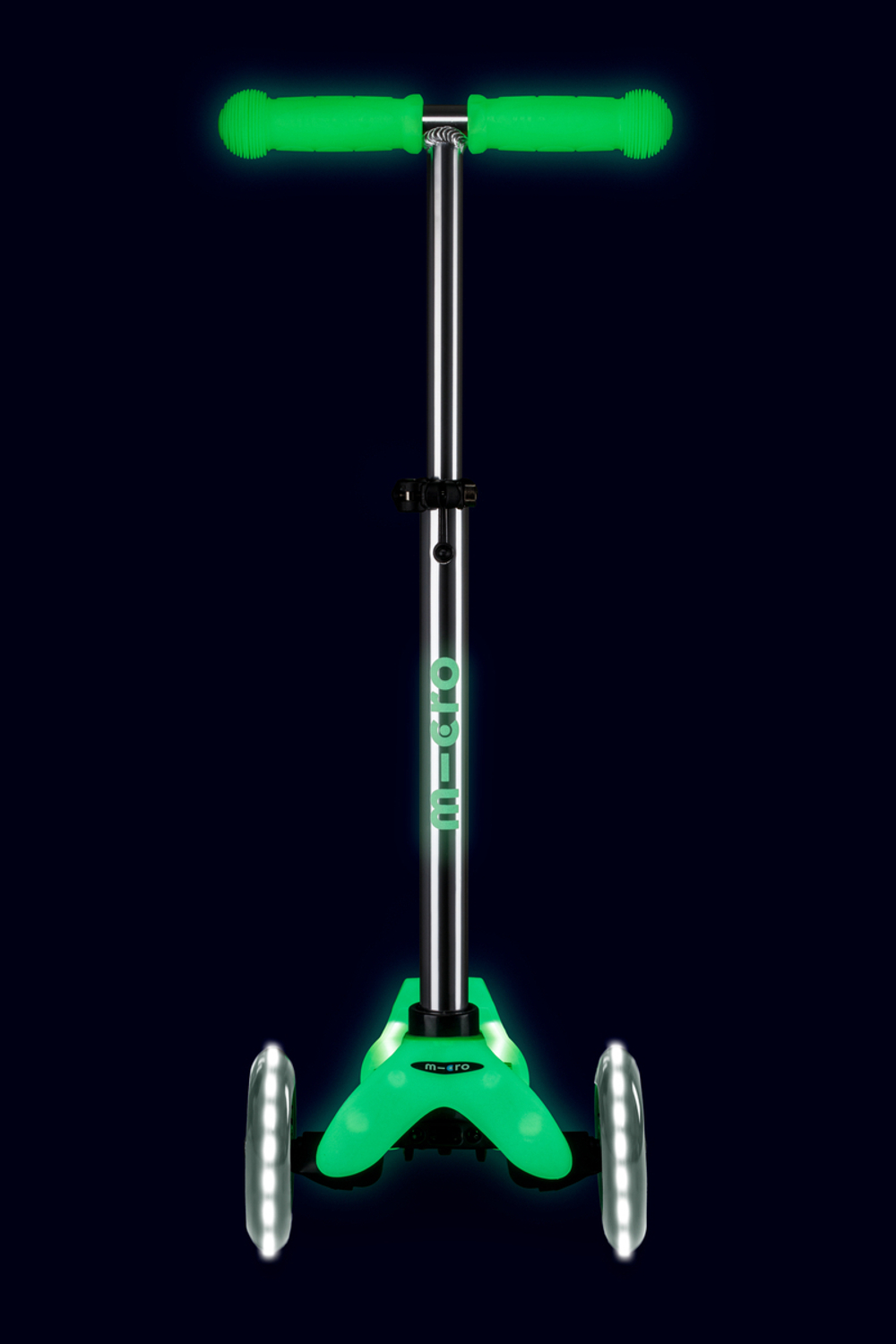 Самокат Mini Micro Deluxe Glow Plus (светящийся) LED ледяной лайм