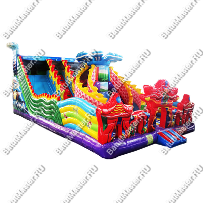 Коммерческий надувной батут "Хижина дракона", 15*8*7 м