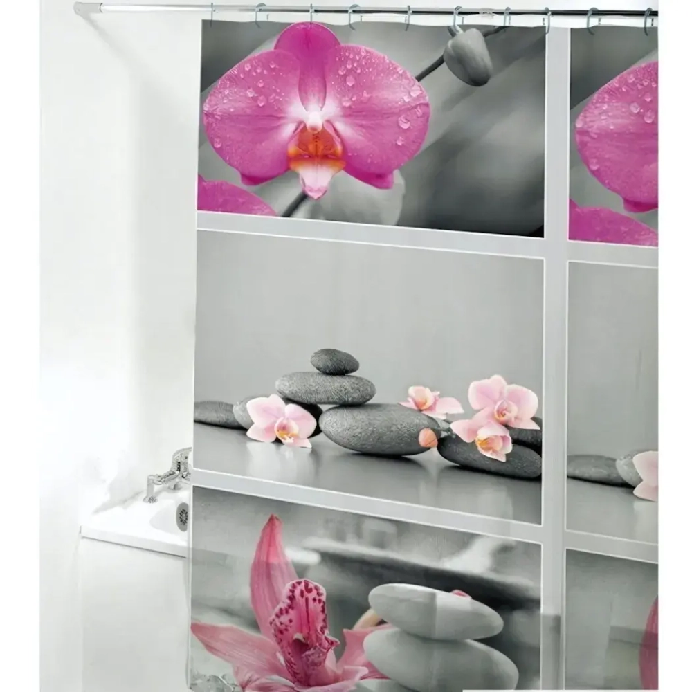 Штора для ванной EVA 180*180"Селфи» Экзотические цветы