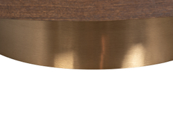 Стол журнальный круглый d110x30см Garda Decor темный шпон для гостиной