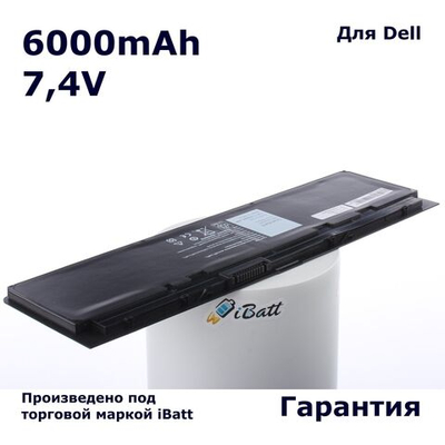 Аккумулятор iBatt 6000mAh для ноутбука Dell Latitude E7240 (451-BBFX, HJ8KP, WD52H)