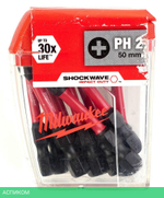 Бита Milwaukee Shockwave PH2 50 мм 10шт (4932430855)