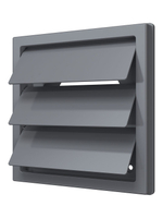 Выход стенной КФ фланец D125 жалюзи 150x150 ASA Gray ERA