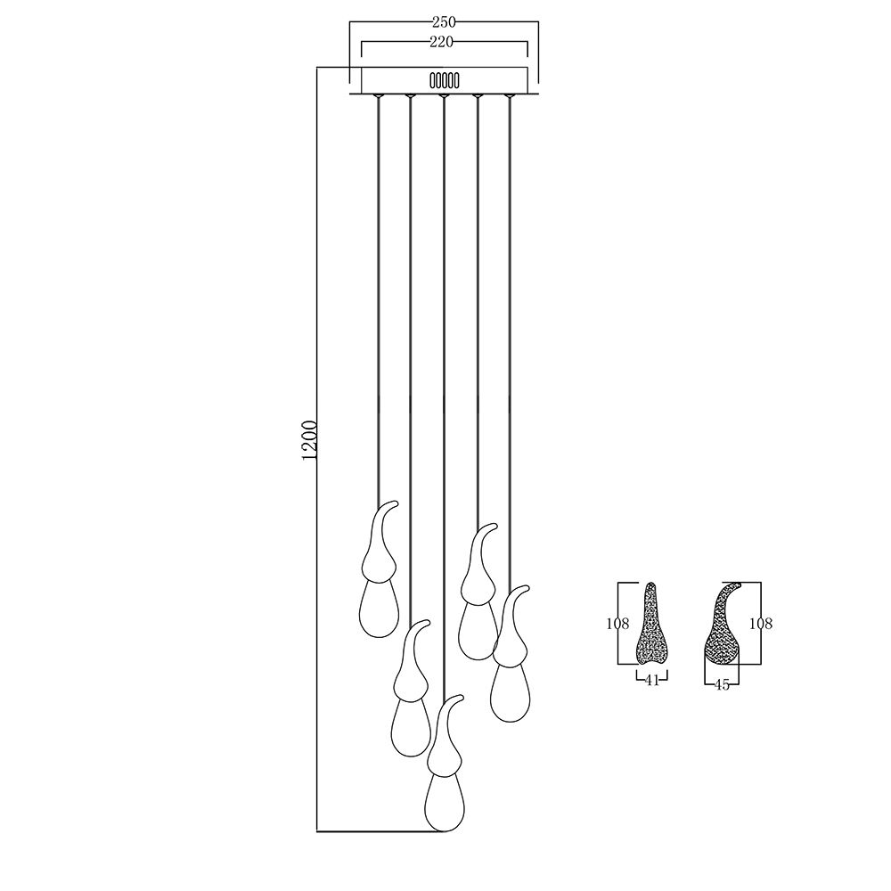 Подвесной светильник OMG07287-5 gold