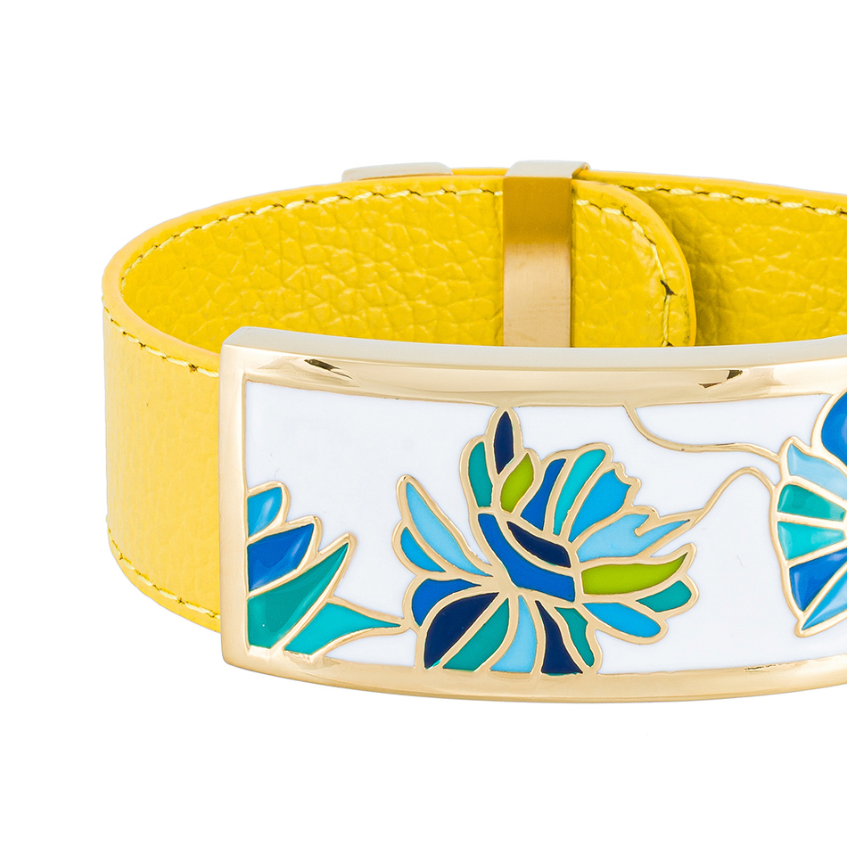 Браслет Fiore Luna на желтом кожаном ремешке CB13599-2