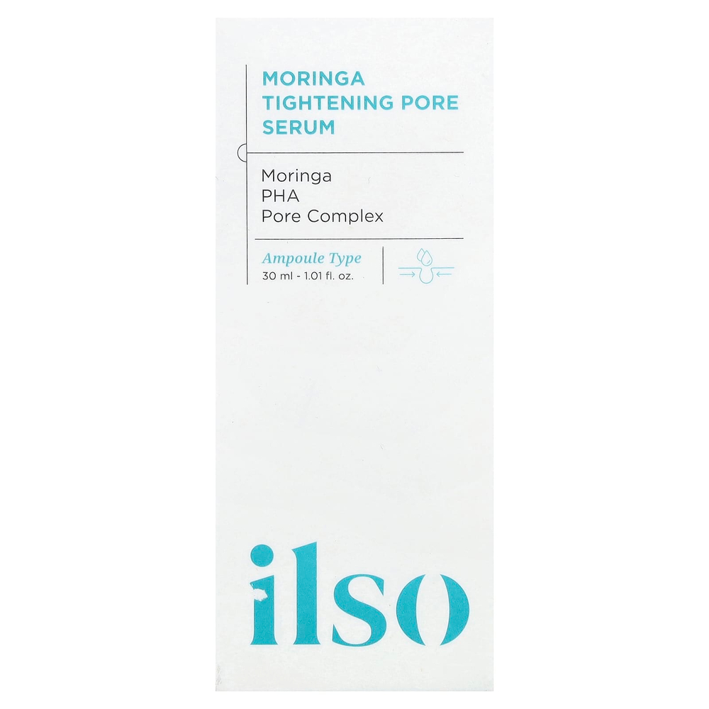 ilso, сыворотка с морингой, для сужения пор, 30 мл (1,01 жидк. унции)