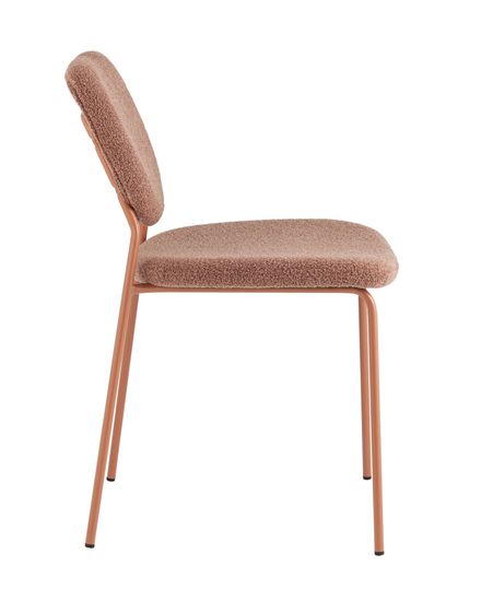 Стул обеденный Gigi коричневый букле розовые ножки