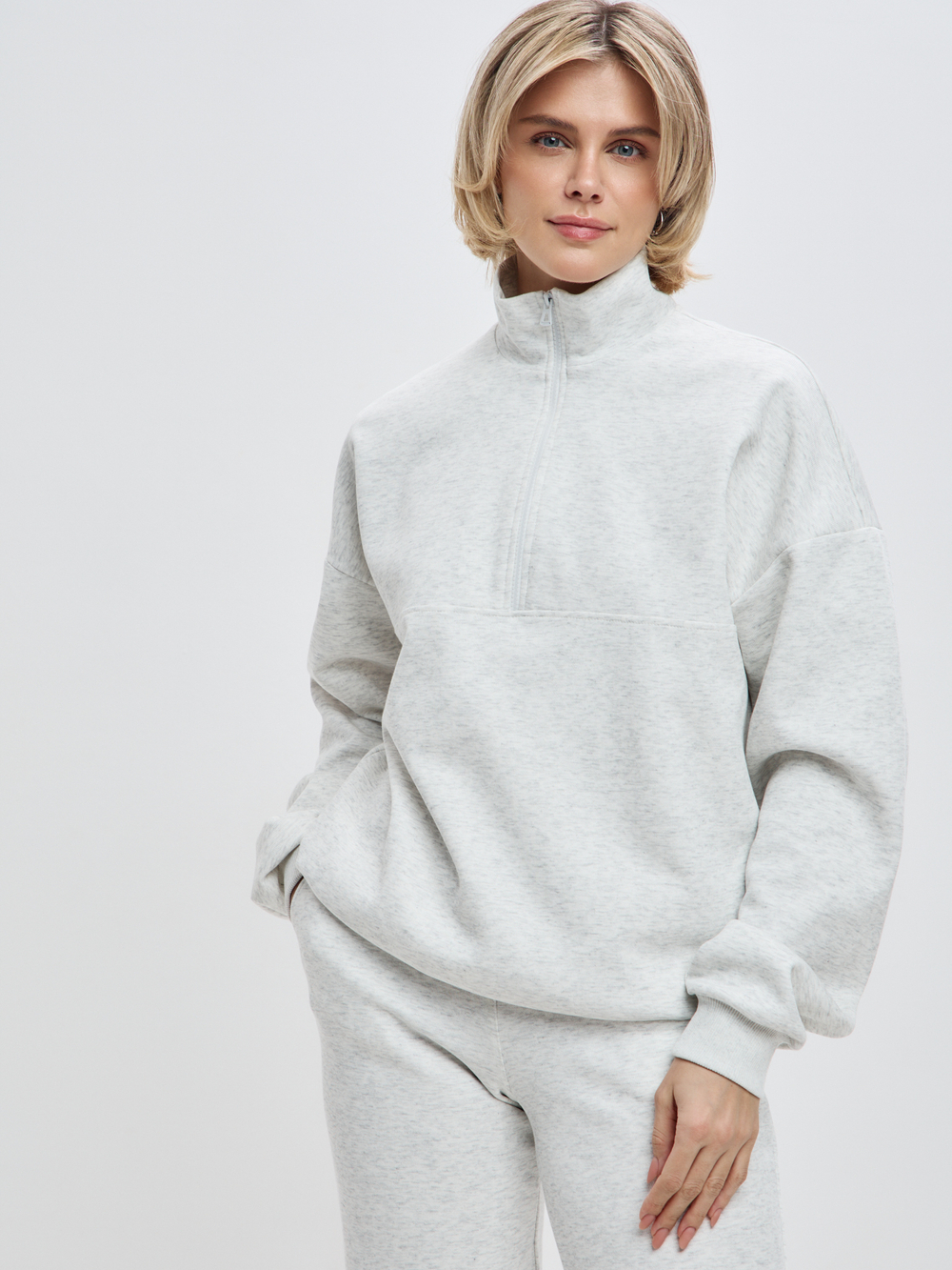 Свитшот Reed в цвете светло-серый меланж