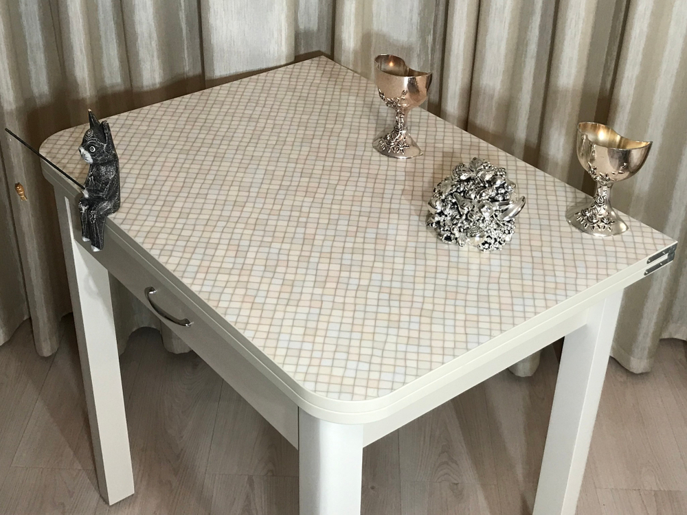 Раскладной кухонный стол с ящиком на ножках квадро Wide Italian mosaic