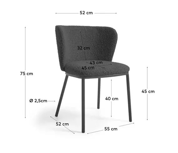 Стул Ciselia серое букле