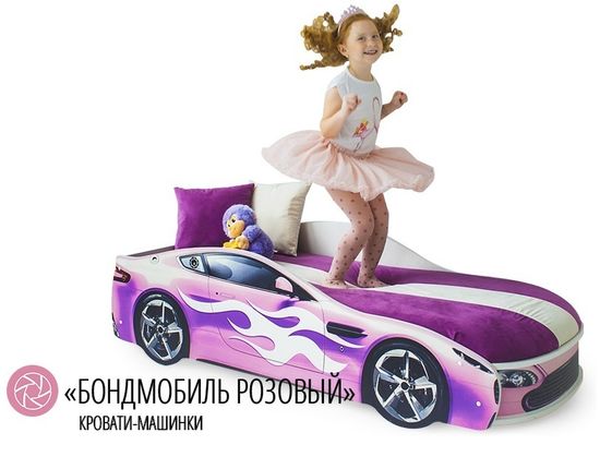 Кровать-машинка БОНДМОБИЛЬ с подъемным механизмом