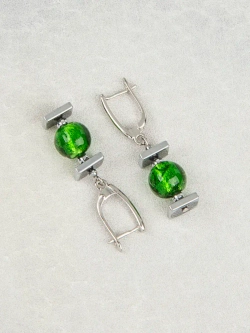 Серьги подвески женские бижутерия из муранского стекла
