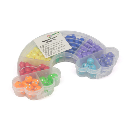 5018474 Набор бусин с эластичным шнуром Радуга, AstraCraft