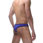 Мужские трусы-бразилиана с сетчатыми вставками (Размер: S-M) (Цвет: синий с черным)