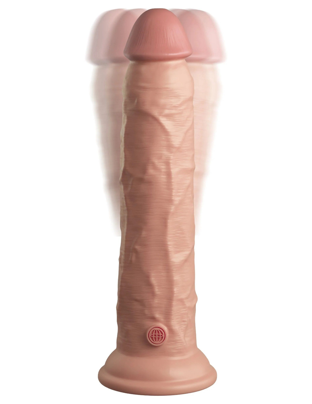 Телесный вибратор-реалистик на присоске 9’’ Vibrating Silicone Dual Density Cock - 24,8 см. (Цвет: телесный)