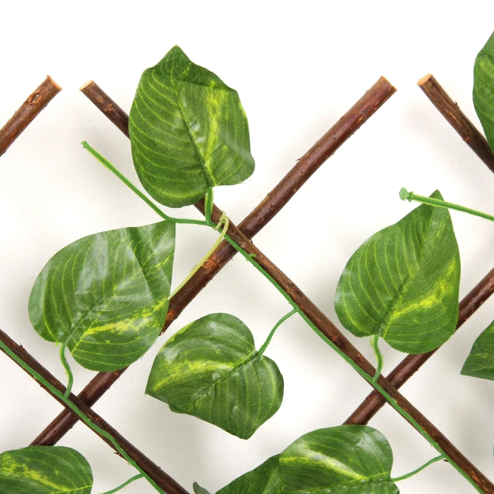 Забор декоративный «Виноградная лоза» при ширине 2 м высота 0,95 м (h-1,2м в сложенном), Зеленый