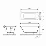 Ванна чугунная Delice Prestige Elite DLR230614R-AS 160х70 белая