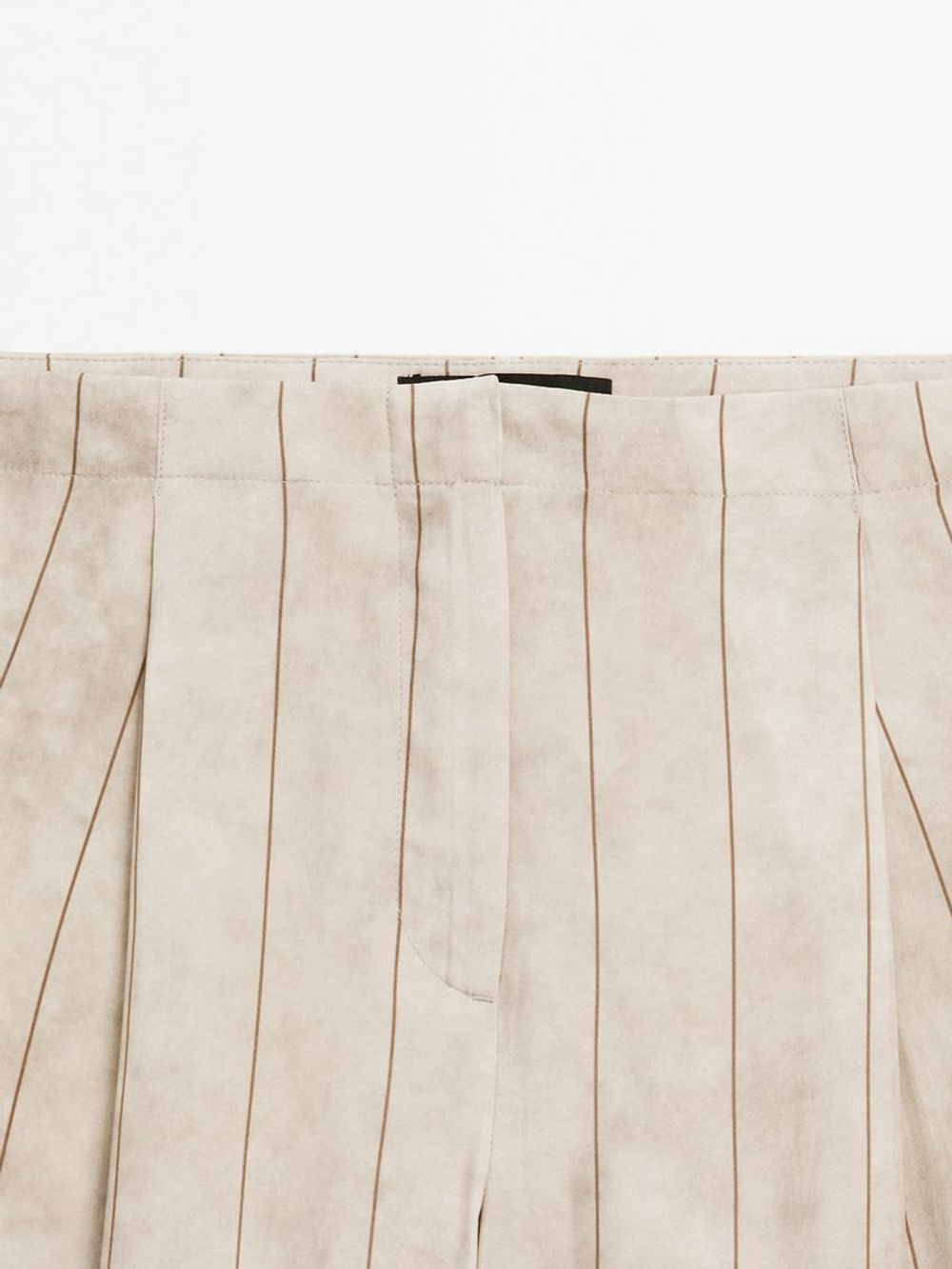 Massimo Dutti Брюки прямого кроя в полоску, дымчатый