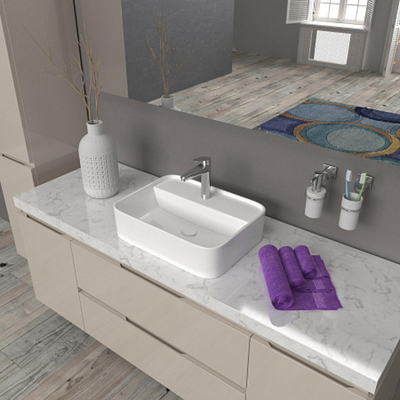 Умывальник накладной, прямоугольный, белый, Point Меркурий 51,