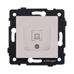 Розетка Ethernet RJ45 Cat.6, кашемир матовый Kollinger REA-018CM для Aspekt, Eleganz, Reflex