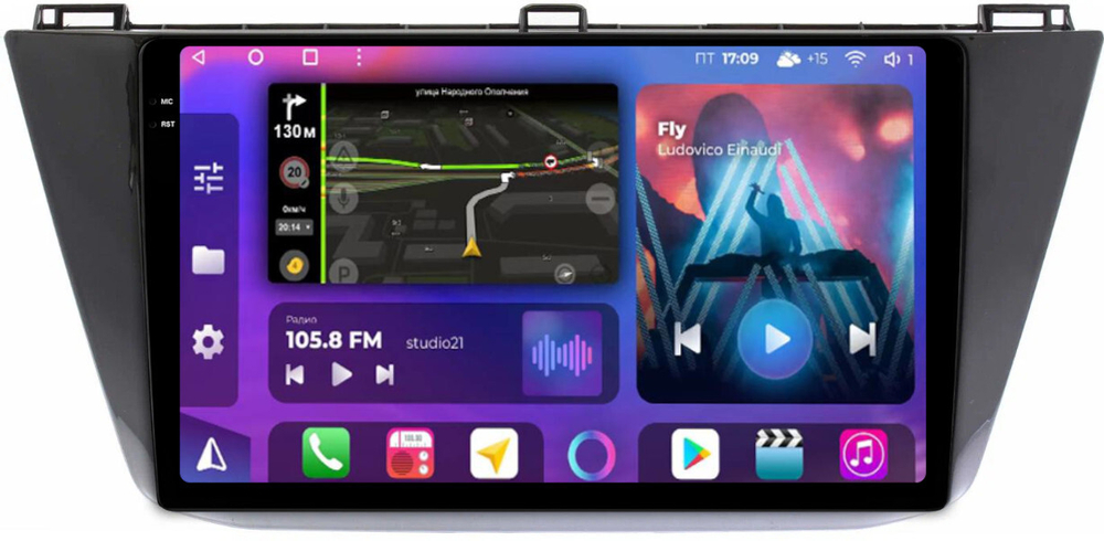 Магнитола для Volkswagen Tiguan 2 2017+ - FarCar BM731M монитор 10.36" QLED на Android 14, TS10, 4+32Гб, CarPlay, 4G SIM-слот