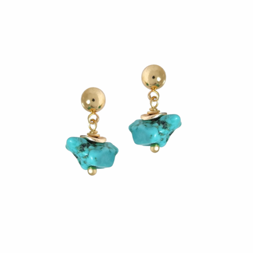 Серьги гвоздики с бирюзой