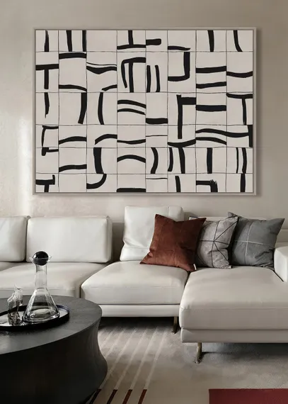 Постер Sense 120х90 см, бежевый, чёрный