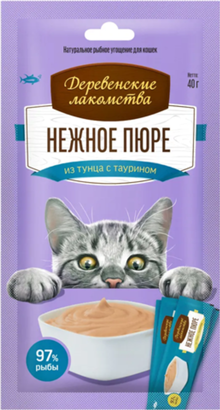 Деревенские лакомства, Нежное пюре из Тунца с таурином 40г.