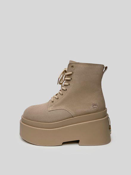 Ботинки Naked Wolfe бежевые на высокой подошве